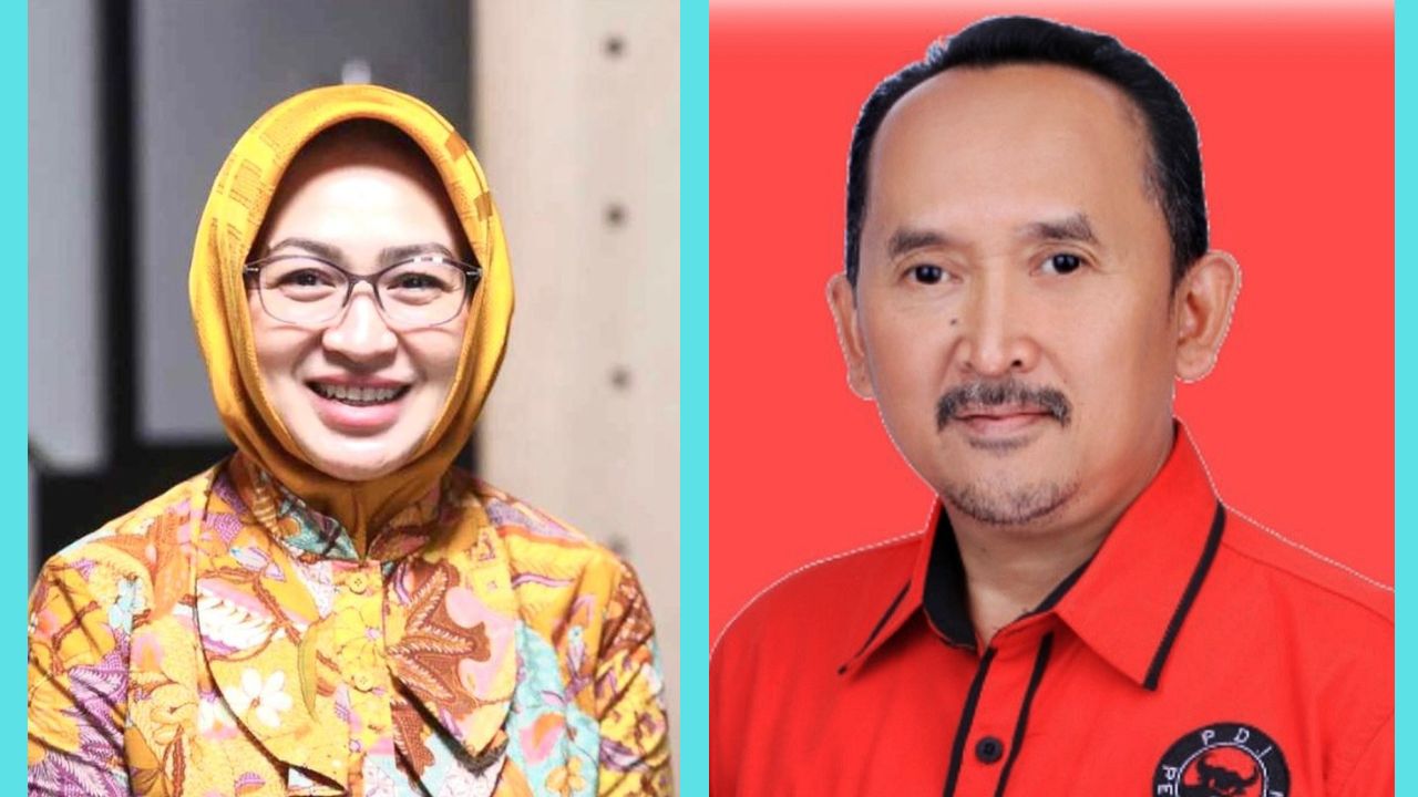 Foto Kolase fotoAirin dan Ade Sumardi, Deklarasi aju di pilgub banten 2024