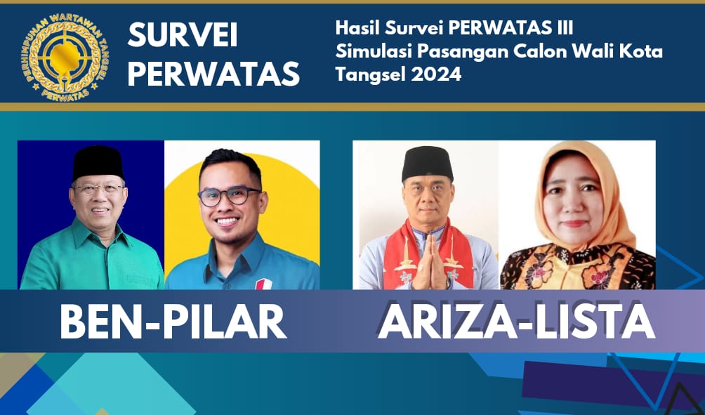 hasil survei menunjukan pasangan ariza - lista lampaui petahana benyamin pilar