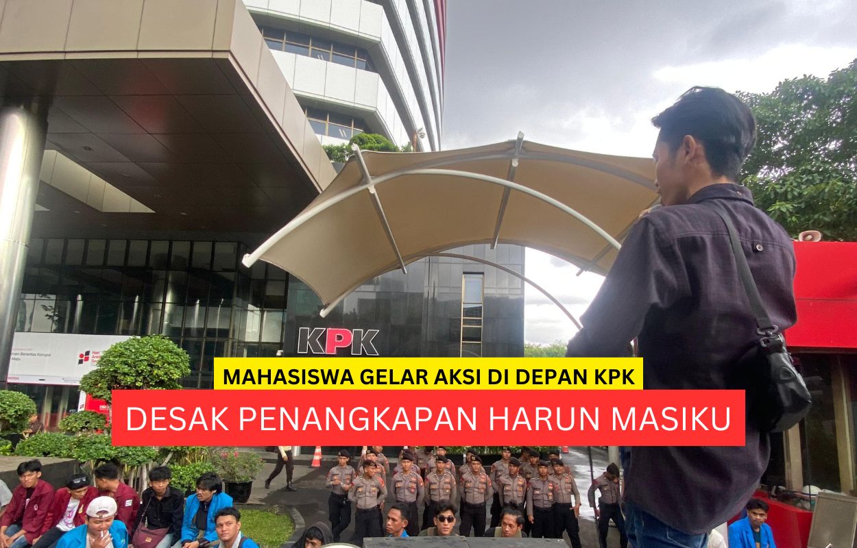 Mahasiswa Gelar Aksi di Depan KPK, Desak Penangkapan Harun Masiku