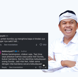Gubernur Jawa Barat, Dedi Mulyadi, menanggapi lelucon seorang komika yang menyamakan iket Sunda, simbol budaya yang menjadi ciri khasnya, dengan bandana